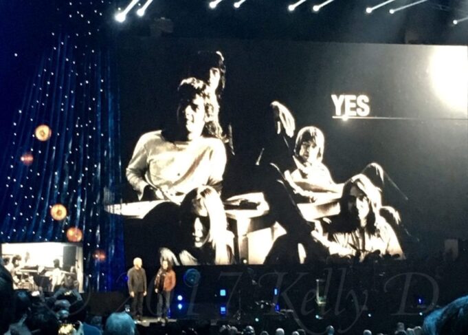 Rush's Geddy Lee and Alex Lifeson induct Yes - photo by Kelly D