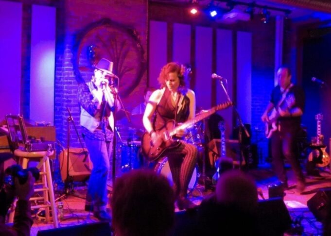 Erin Harpe and the Delta Swingers show off their chops at Hawks and Reed Performing Arts Center in Greenfield, MA - photo by Kelly D